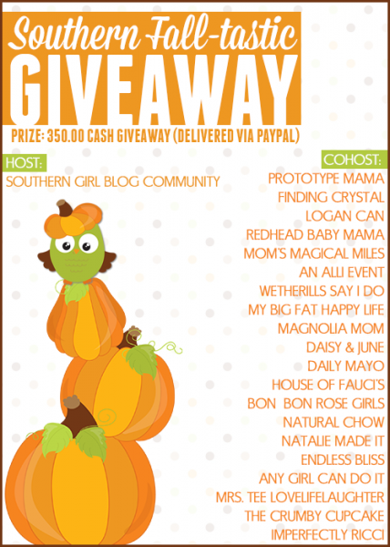 Southern Girl Blog Community Fall-Tastic Giveaway | MrsTeeLoveLifeLaughter.com