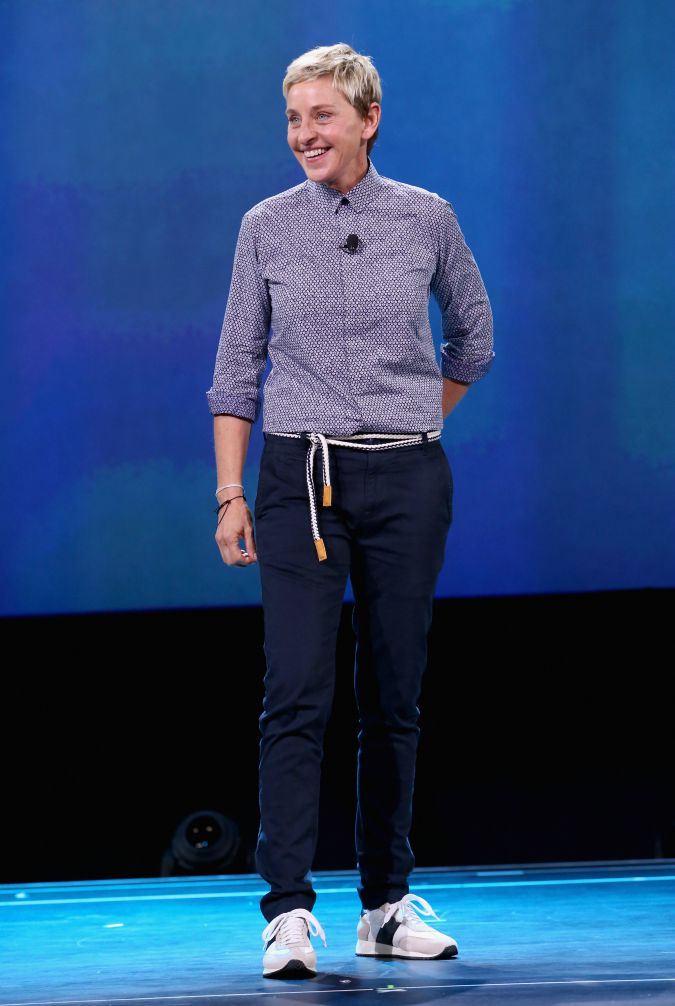 ANAHEIM, CA - AUGUST 14: Actress Ellen DeGeneres of FINDING DORY took part today in "Pixar and Walt Disney Animation Studios: The Upcoming Films" presentation at Disney's D23 EXPO 2015 in Anaheim, Calif. (Photo by Jesse Grant/Getty Images for Disney) *** Local Caption *** Ellen DeGeneres