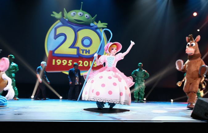 ANAHEIM, CA - AUGUST 14: Characters from TOY STORY took part today in "Pixar and Walt Disney Animation Studios: The Upcoming Films" presentation at Disney's D23 EXPO 2015 in Anaheim, Calif. (Photo by Jesse Grant/Getty Images for Disney)