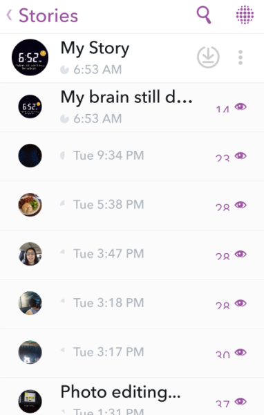 snapchat my story